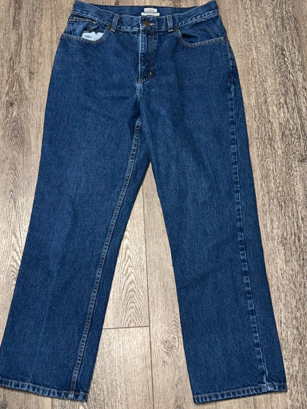 LL Bean Original Fit Jeans Womens 12 Reg Blue Denim High Rise 272059